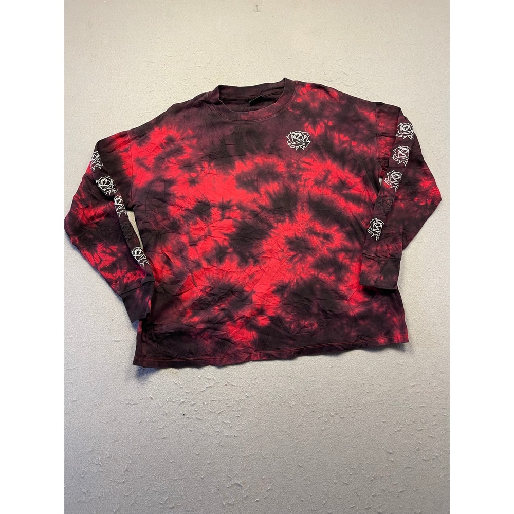 Empyre Shirt Long Sleeve Cotton Tie Dye Red Black Large Mens